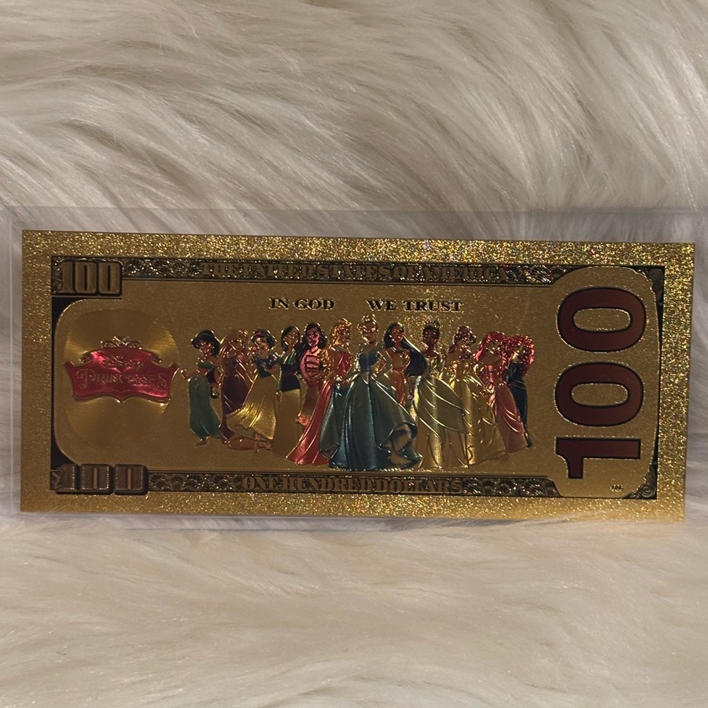24k gold foil plated Pocahontas Banknote Disney Collectible - Picture 3 of 8